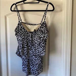 Swim top & Black Bottoms